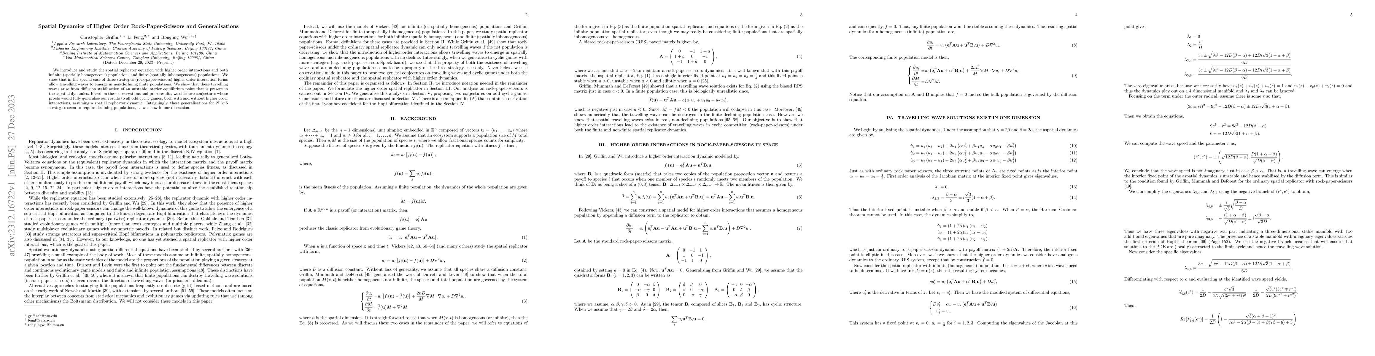 Thumbnail for Spatial Dynamics of Higher Order Rock-Paper-Scissors and Generalisations