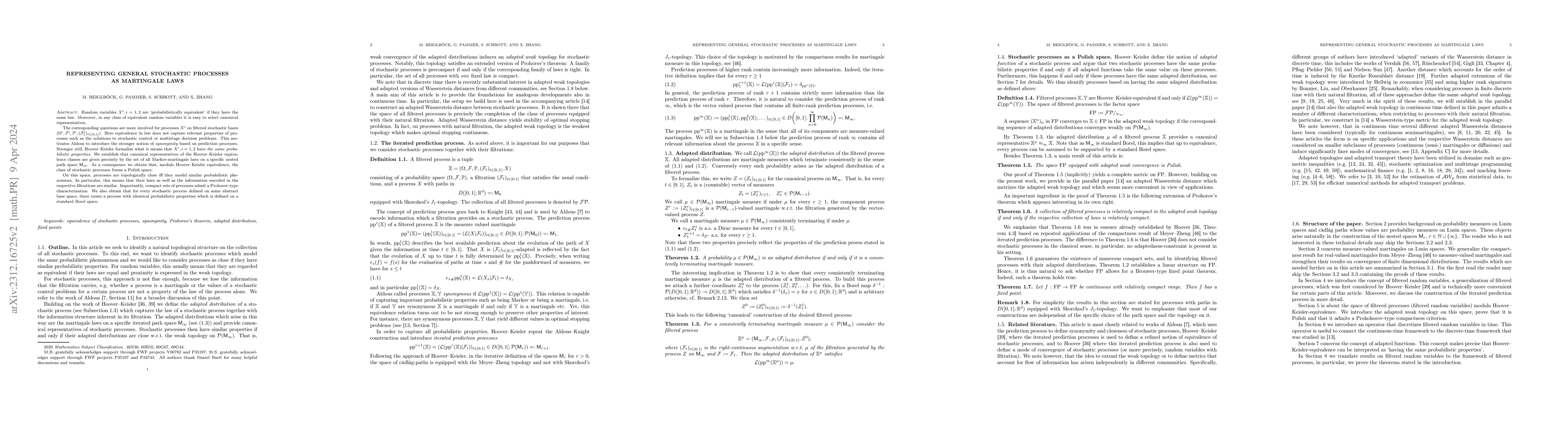 Thumbnail for Representing General Stochastic Processes as Martingale Laws