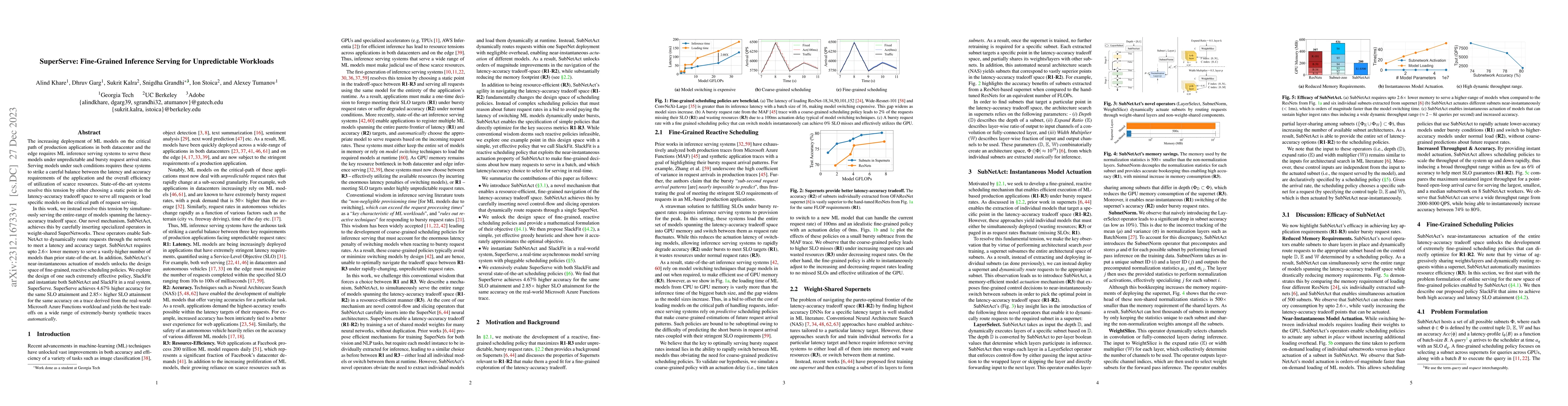 Thumbnail for SuperServe: Fine-Grained Inference Serving for Unpredictable Workloads