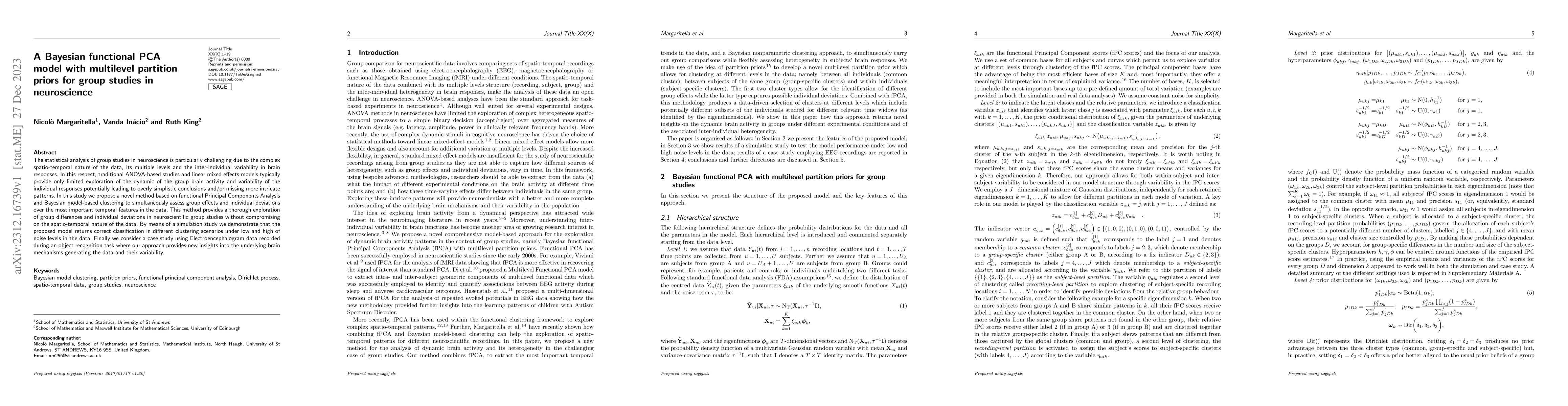 Thumbnail for A Bayesian functional PCA model with multilevel partition priors for
  group studies in neuroscience