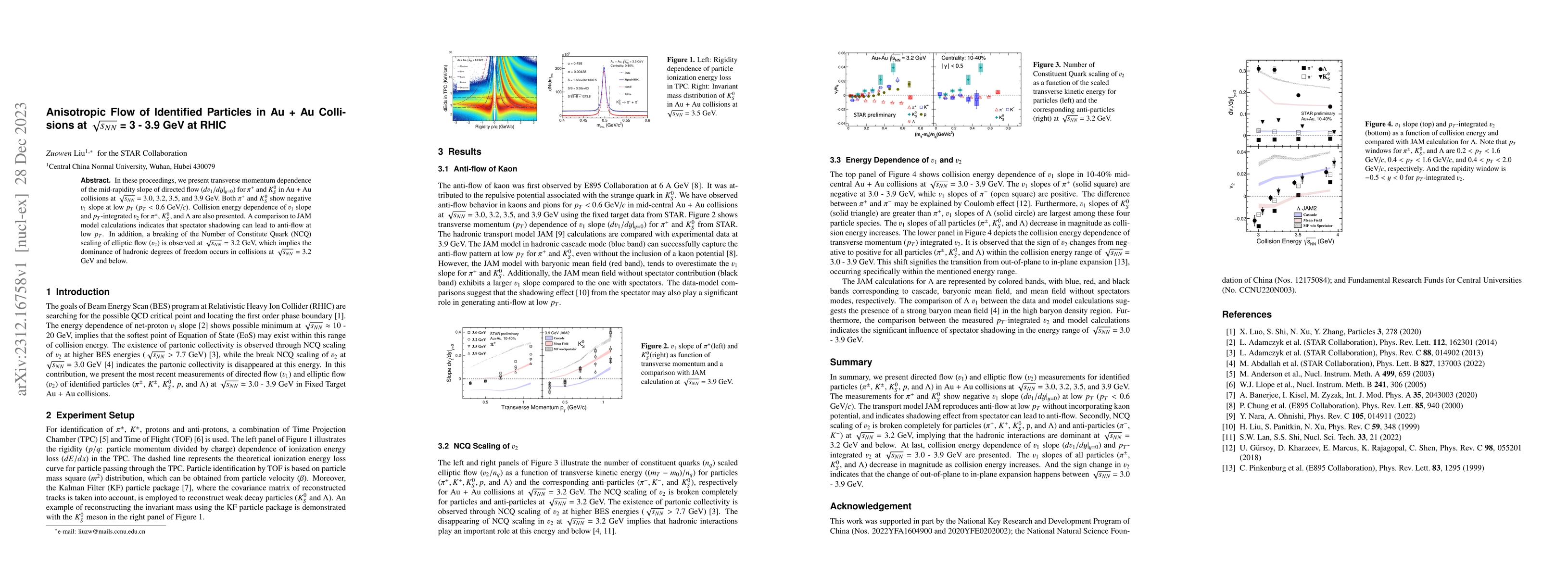 Thumbnail for Anisotropic Flow of Identified Particles in Au + Au Collisions at
  $\sqrt{s_{NN}}$ = 3-3.9 GeV at RHIC