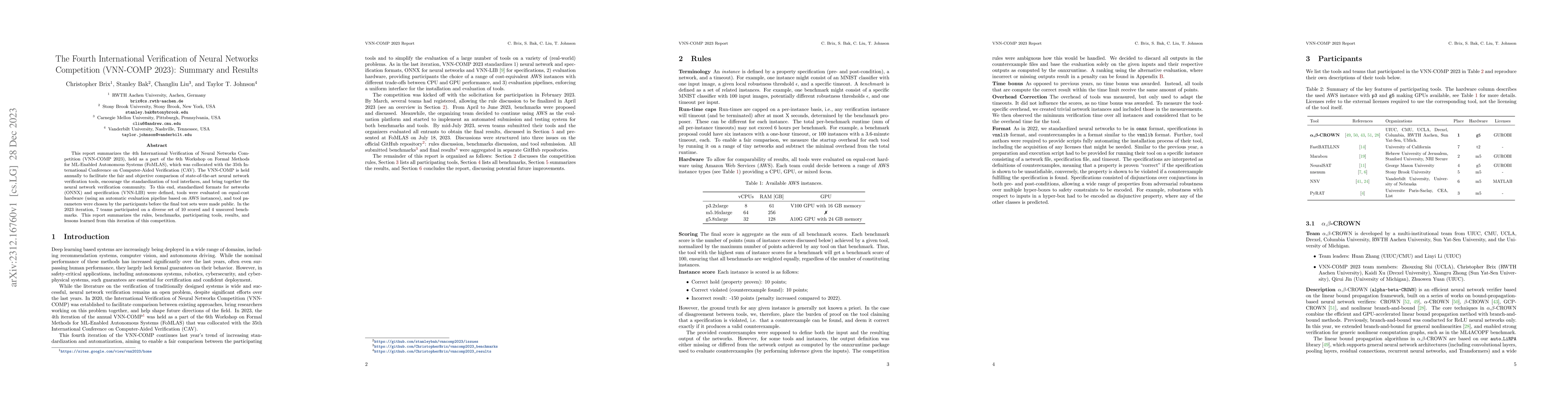 Thumbnail for The Fourth International Verification of Neural Networks Competition
  (VNN-COMP 2023): Summary and Results