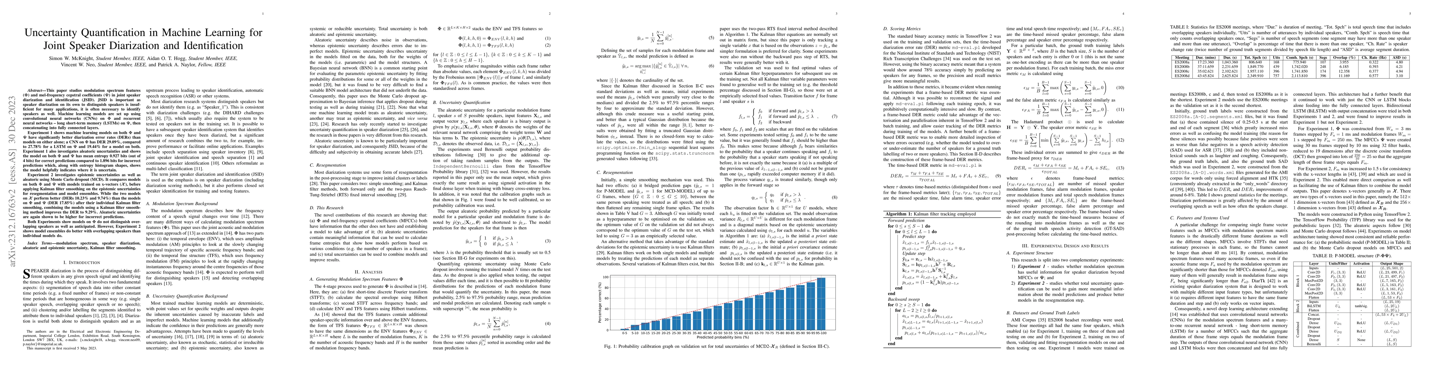 Thumbnail for Uncertainty Quantification in Machine Learning for Joint Speaker
  Diarization and Identification