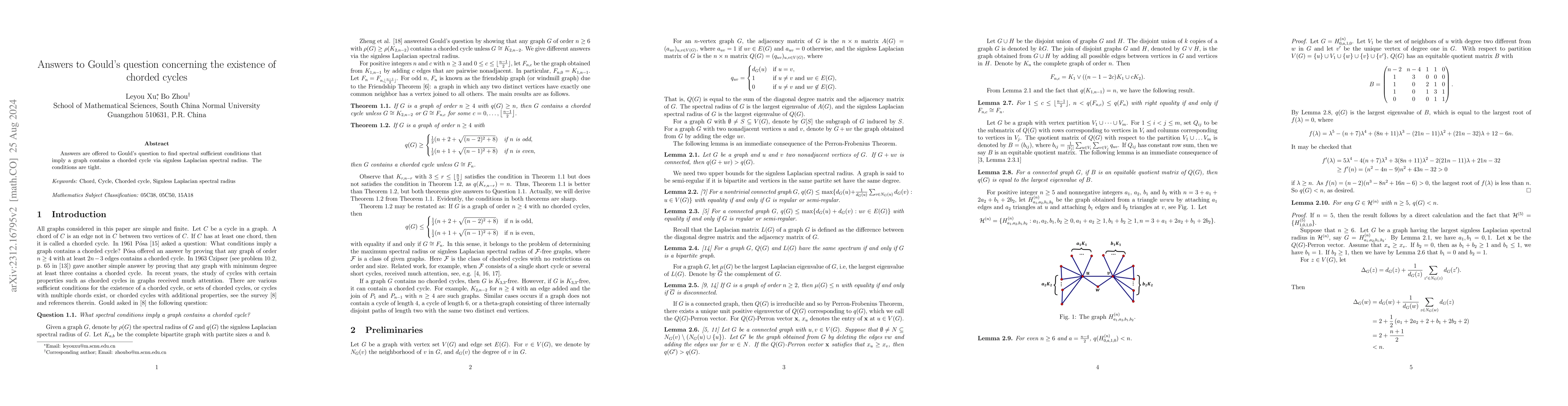 Thumbnail for Answers to Gould's question concerning the existence of chorded cycles