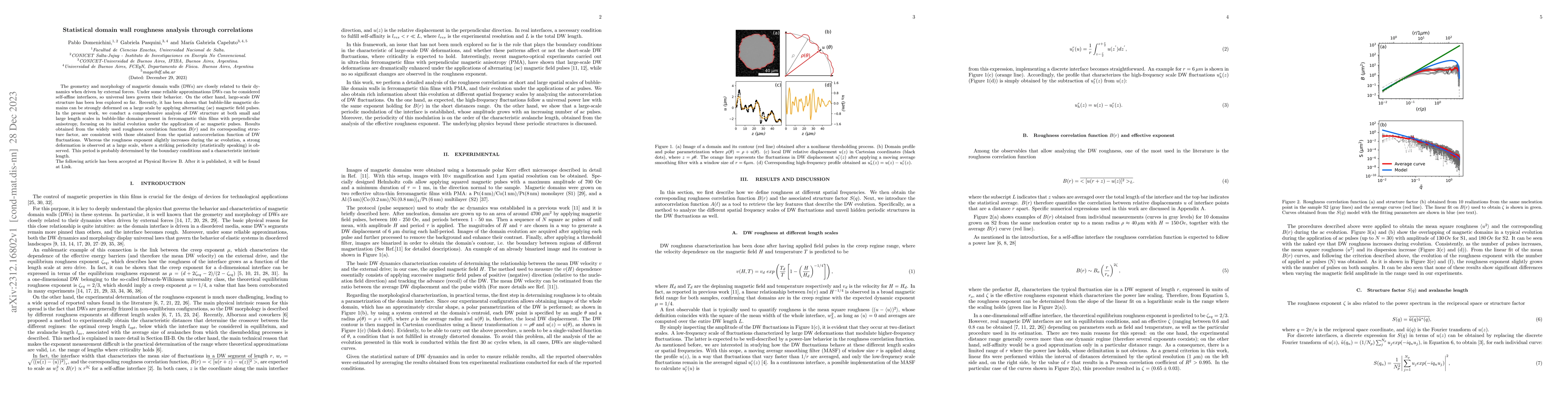 Thumbnail for Statistical domain wall roughness analysis through correlations