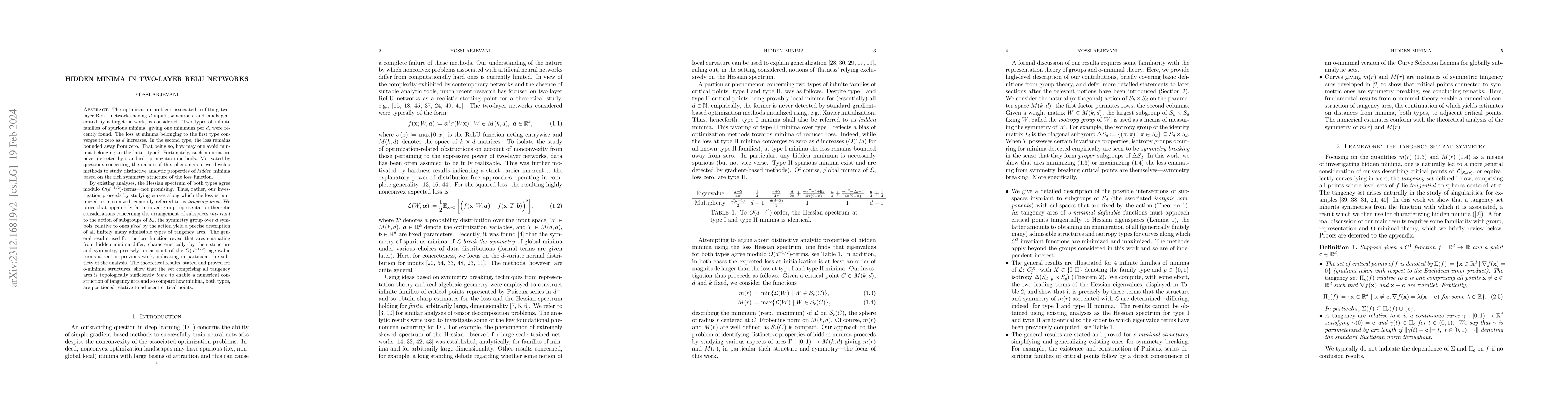 Thumbnail for Hidden Minima in Two-Layer ReLU Networks
