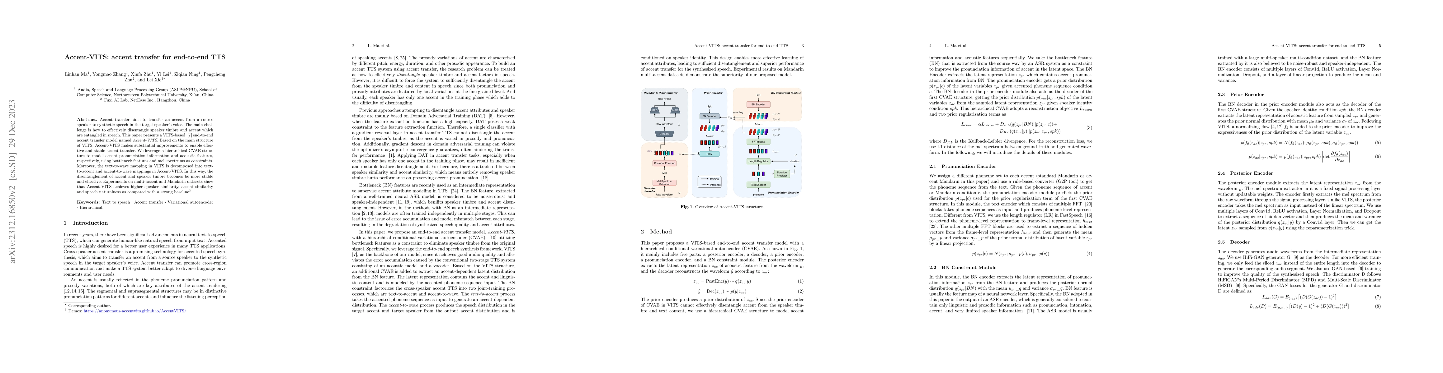 Thumbnail for Accent-VITS:accent transfer for end-to-end TTS