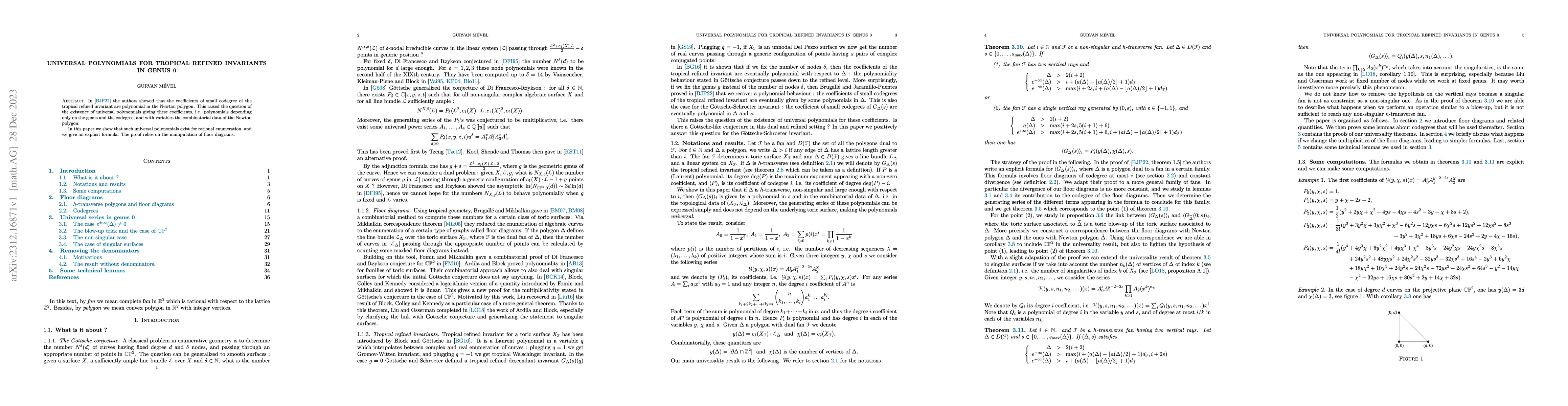Thumbnail for Universal polynomials for tropical refined invariants in genus 0