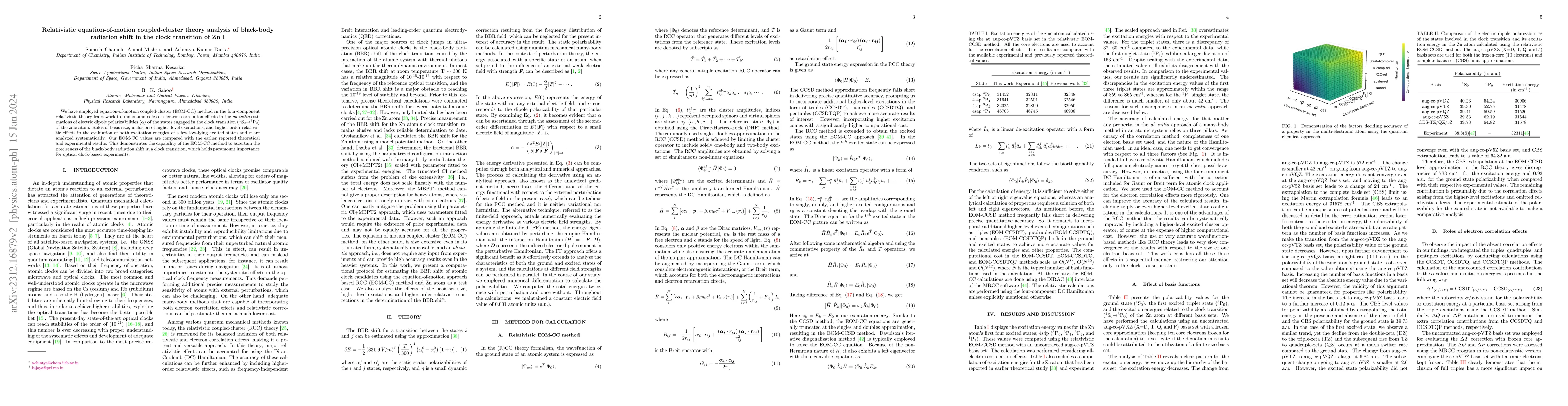 Thumbnail for Relativistic equation-of-motion coupled-cluster theory analysis of
  black-body radiation shift in the clock transition of Zn I