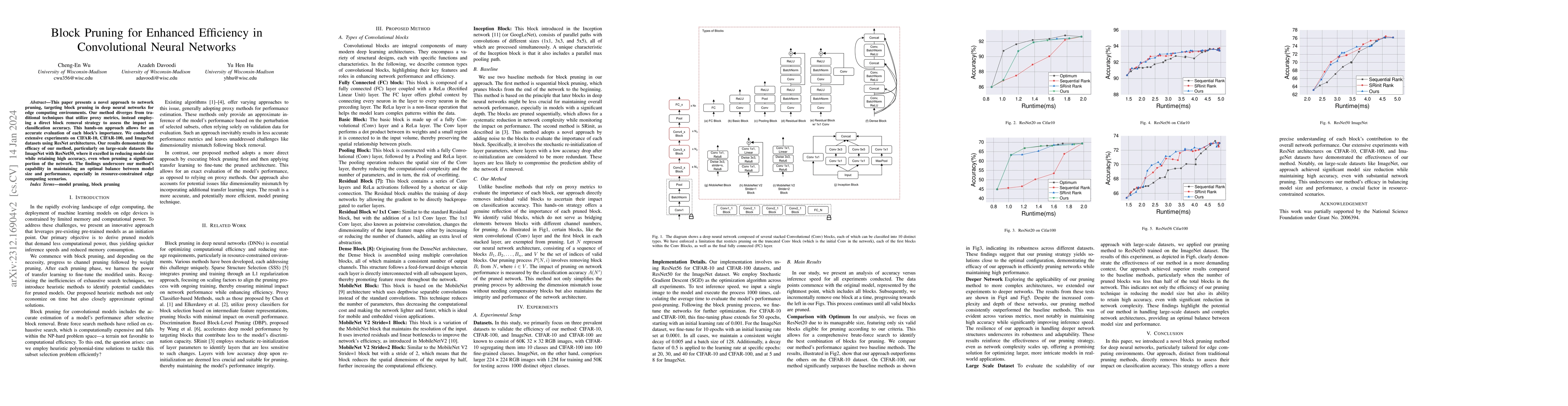 Thumbnail for Block Pruning for Enhanced Efficiency in Convolutional Neural Networks
