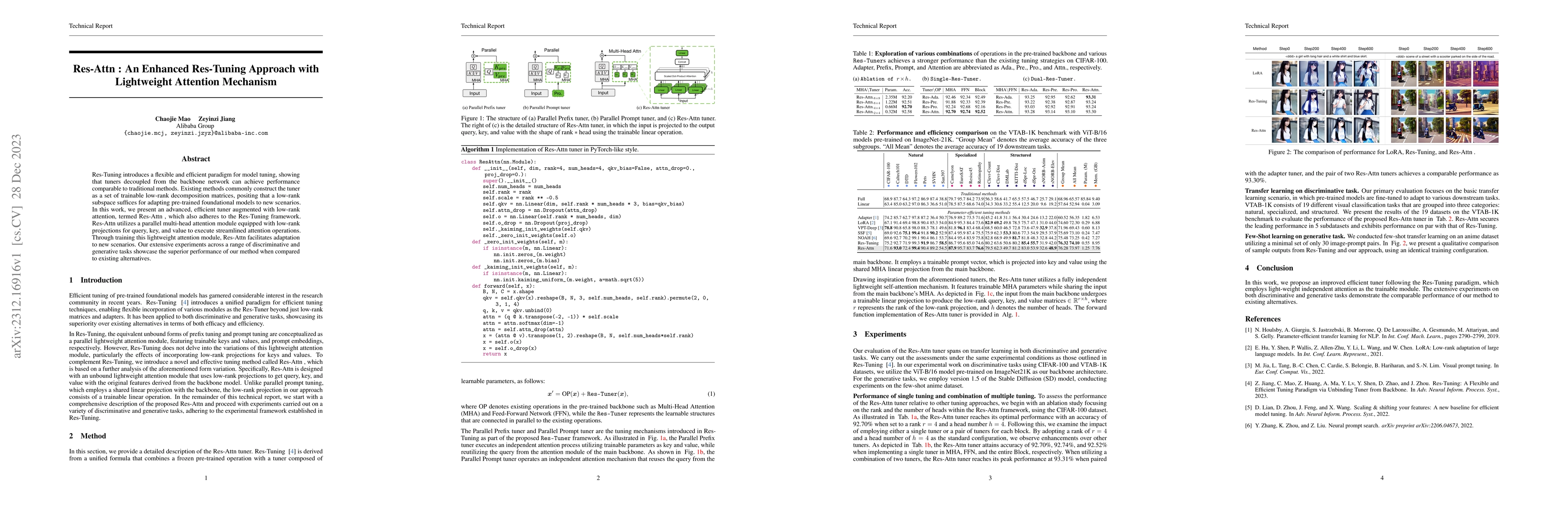 Thumbnail for Res-Attn : An Enhanced Res-Tuning Approach with Lightweight Attention
  Mechanism
