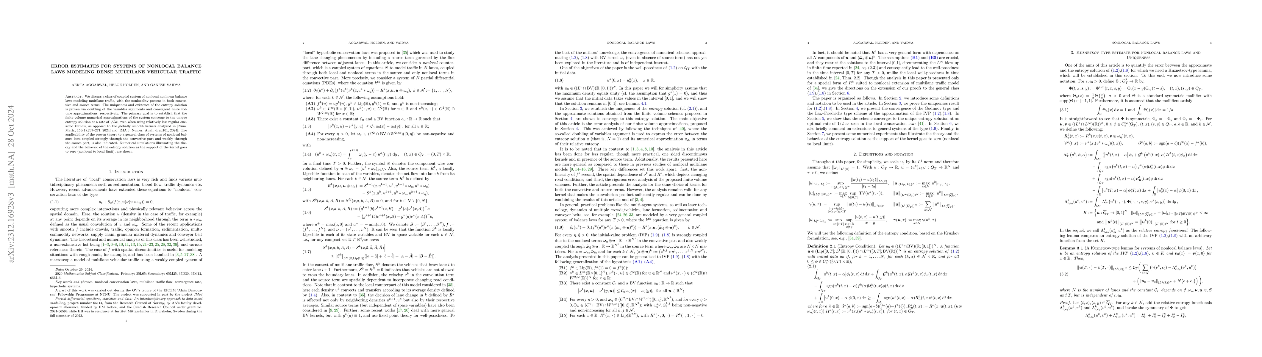 Thumbnail for Systems of nonlocal balance laws For Dense multilane vehicular traffic