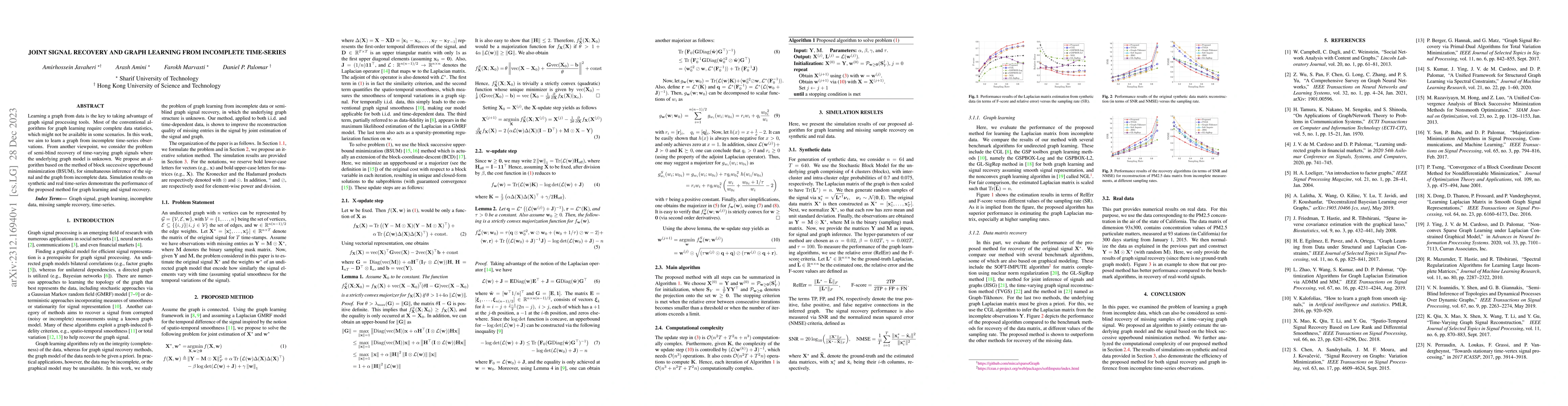 Thumbnail for Joint Signal Recovery and Graph Learning from Incomplete Time-Series