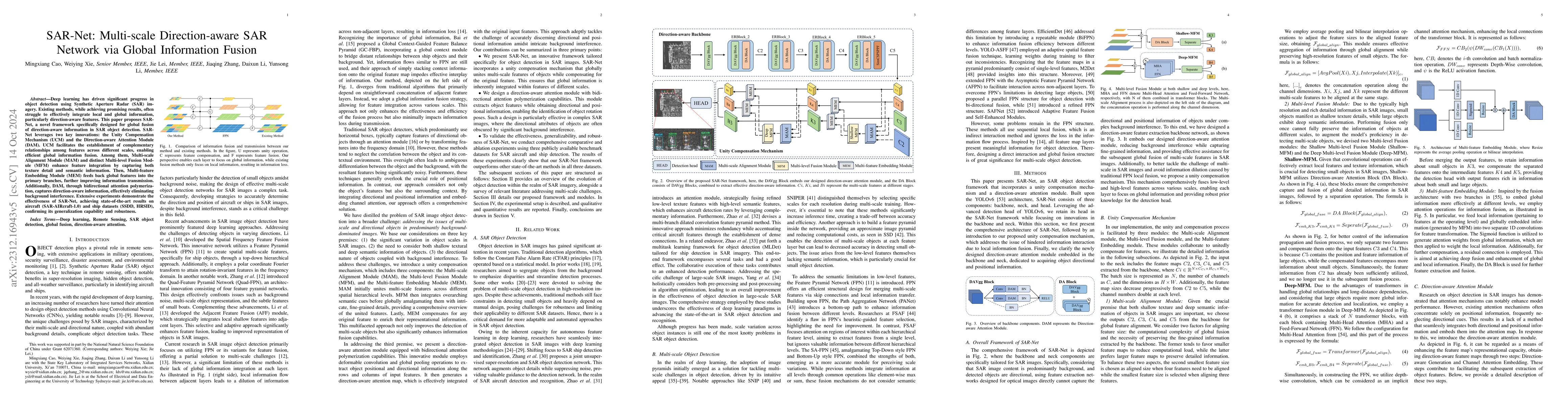 Thumbnail for Multi-scale direction-aware SAR object detection network via global
  information fusion