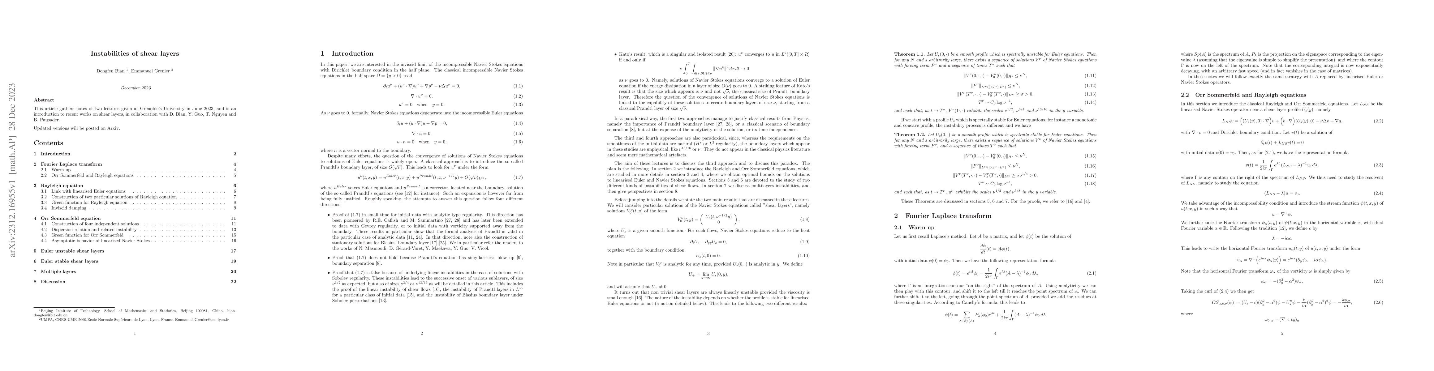 Thumbnail for Instabilities of shear layers