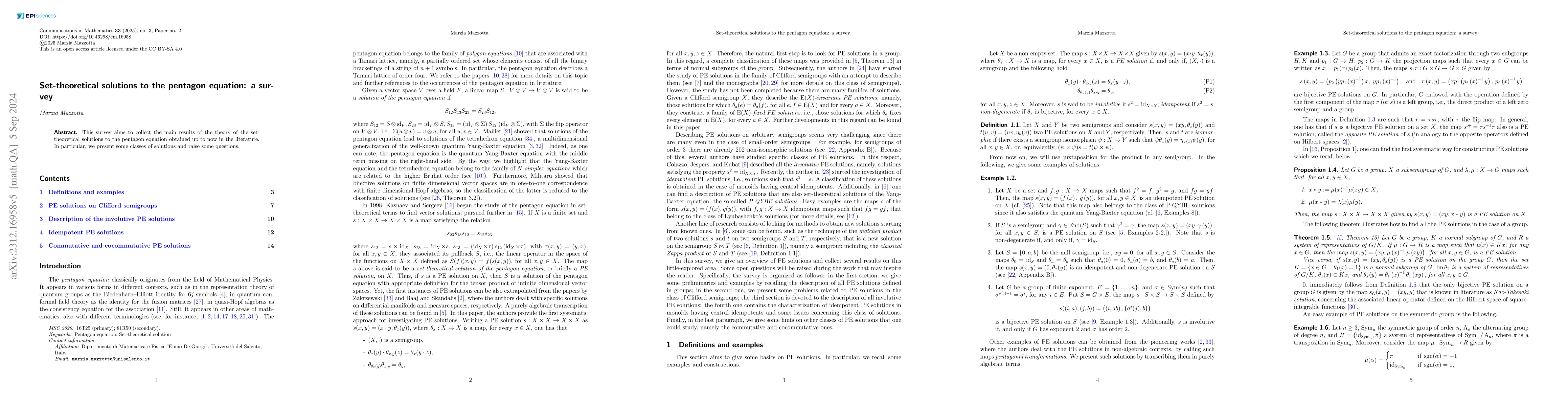 Thumbnail for Set-theoretical solutions to the pentagon equation: a survey