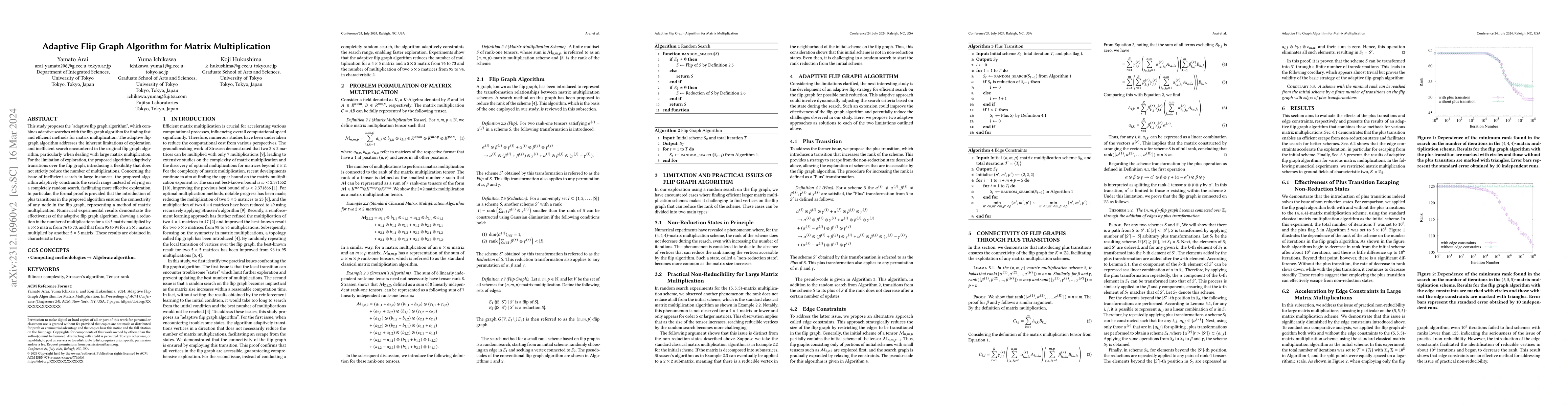Thumbnail for Adaptive Flip Graph Algorithm for Matrix Multiplication
