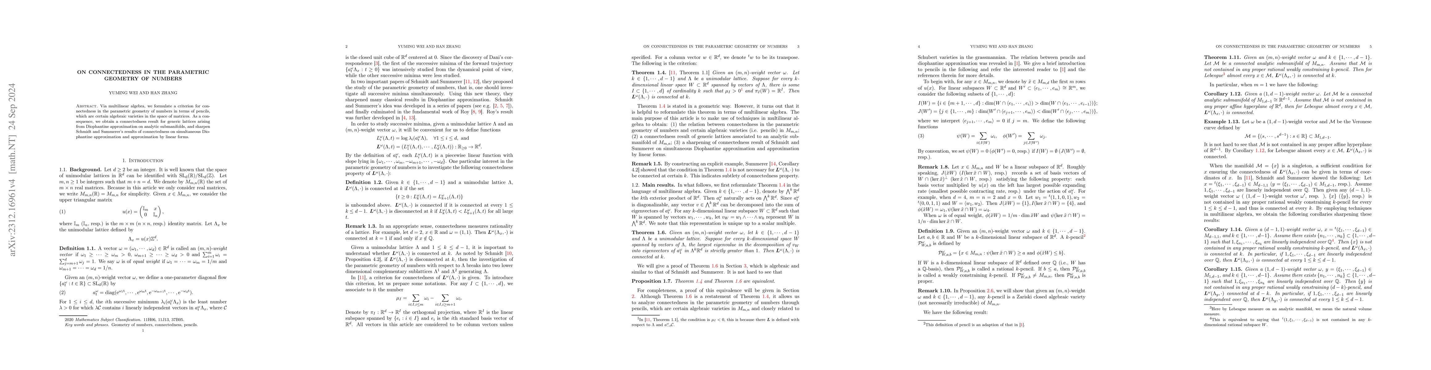 Thumbnail for On connectedness in the parametric geometry of numbers
