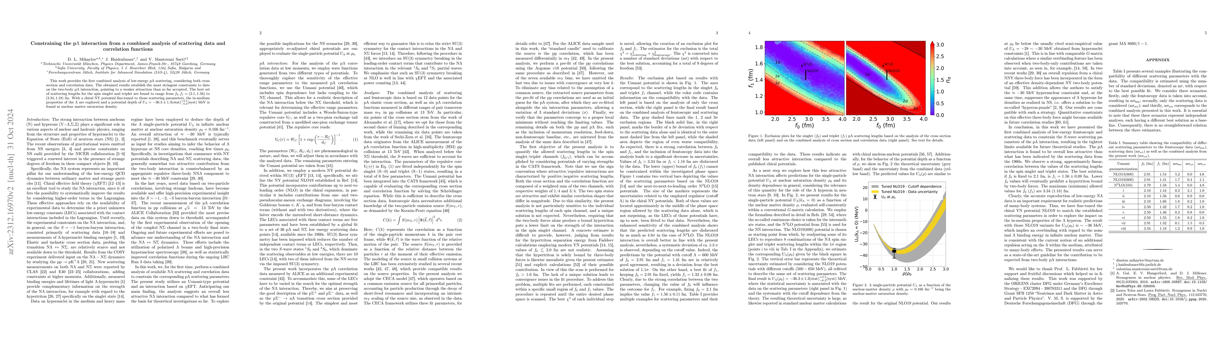 Thumbnail for Constraining the p{\Lambda} interaction from a combined analysis of
  scattering data and correlation functions