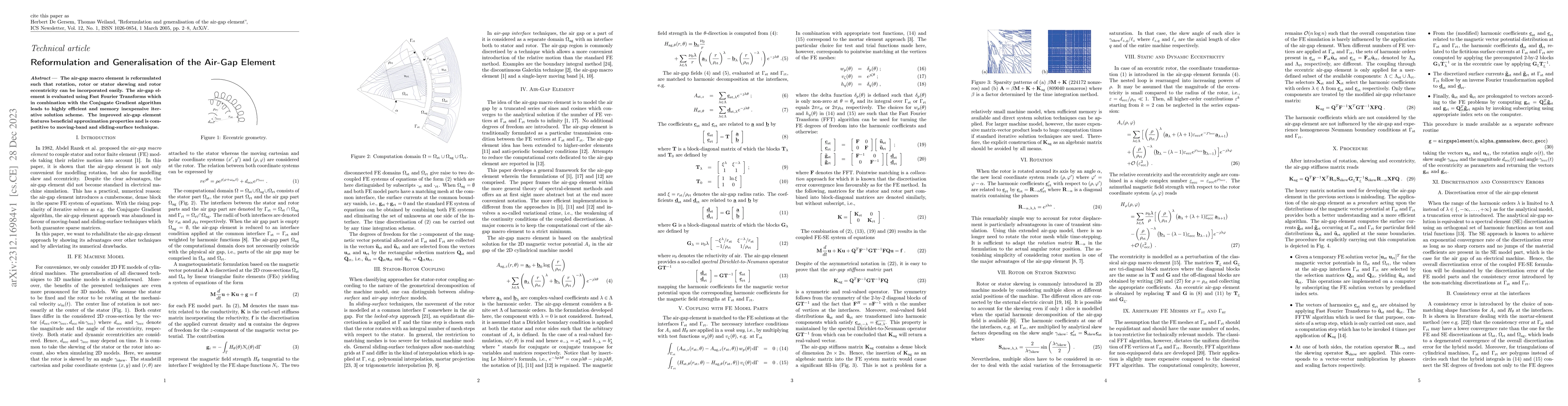 Thumbnail for Reformulation and generalisation of the air-gap element