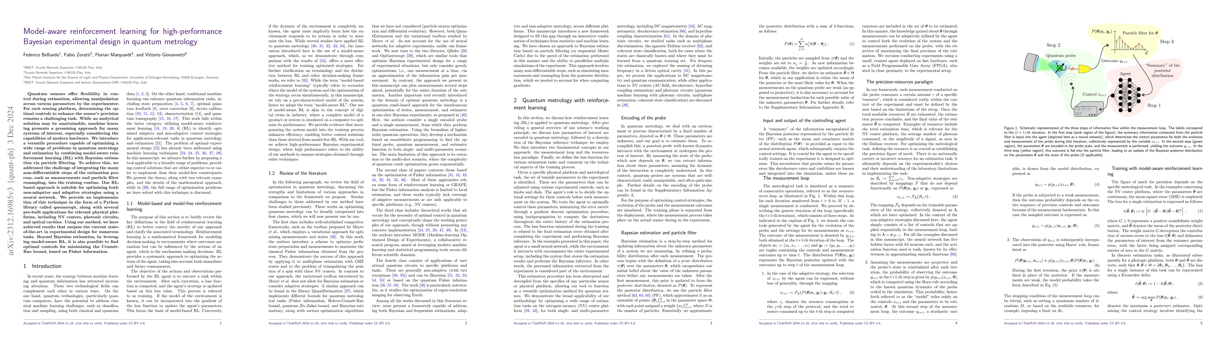 Thumbnail for Model-aware reinforcement learning for high-performance Bayesian
  experimental design in quantum metrology