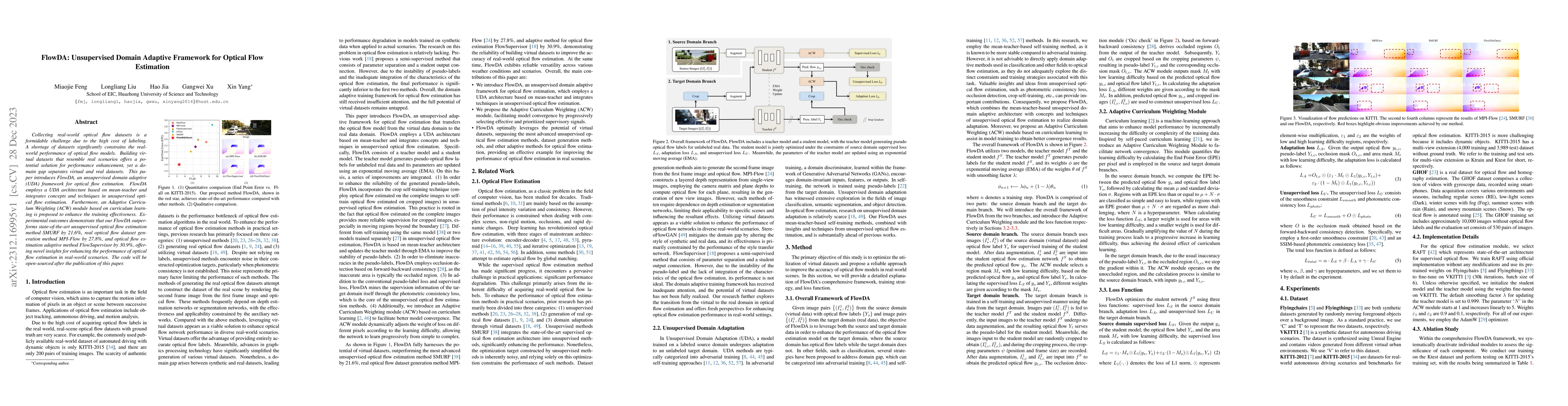 Thumbnail for FlowDA: Unsupervised Domain Adaptive Framework for Optical Flow
  Estimation