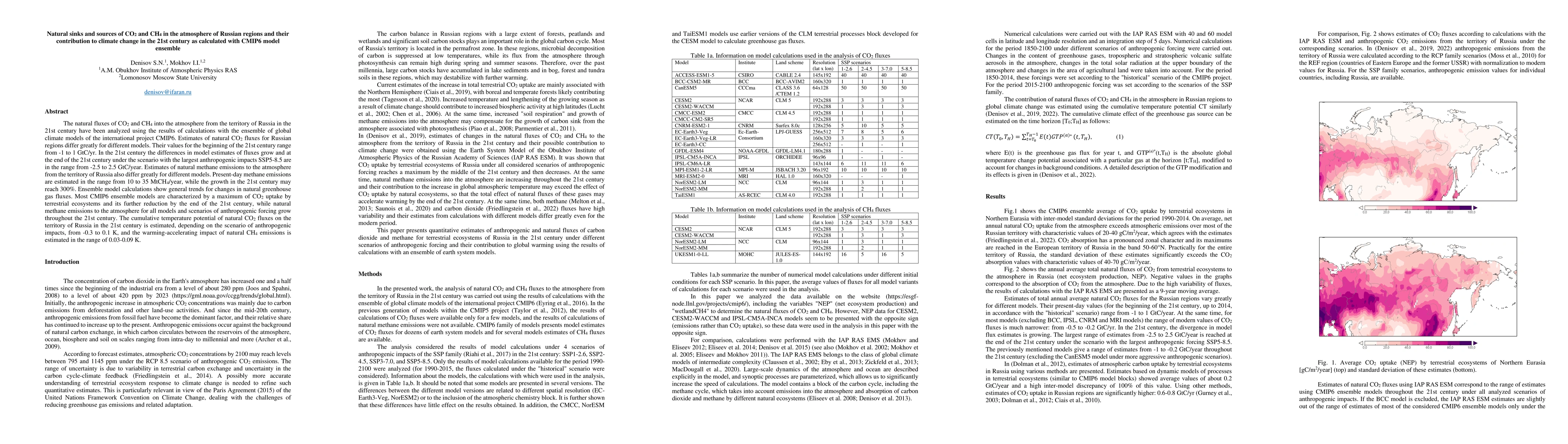 Thumbnail for Natural sinks and sources of CO2 and CH4 in the atmosphere of Russian
  regions and their contribution to climate change in the 21st century as
  calculated with CMIP6 model ensemble