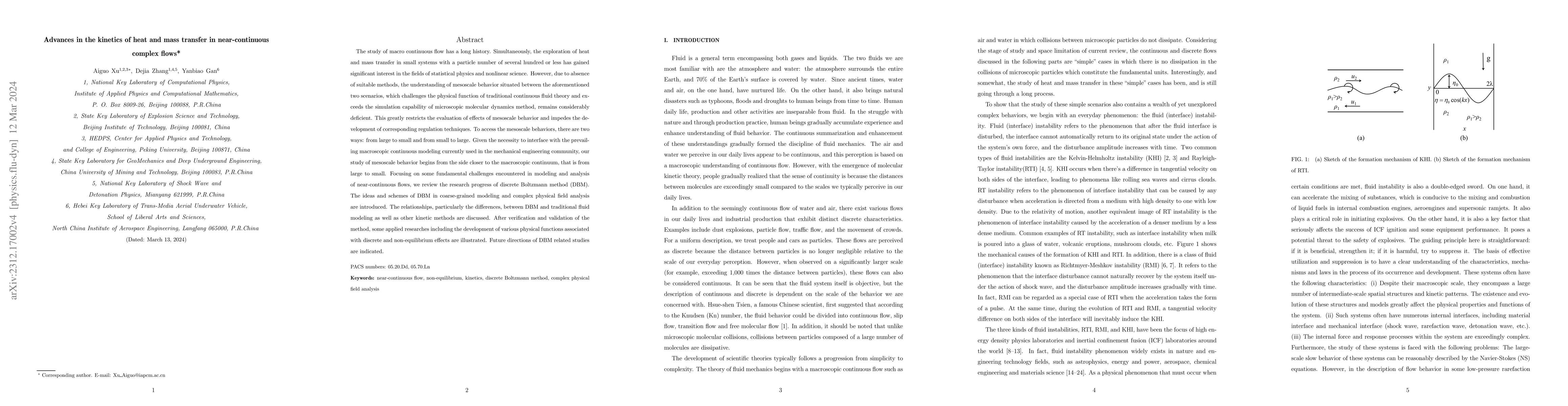 Thumbnail for Advances in the kinetics of heat and mass transfer in near-continuous
  complex flows
