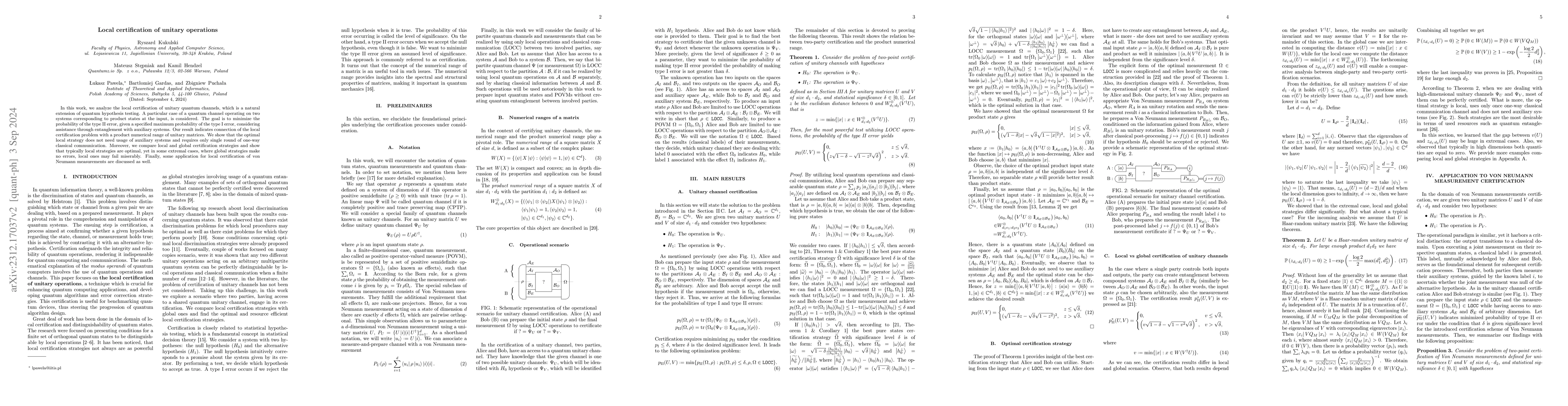 Thumbnail for Local certification of unitary operations and von Neumann measurements