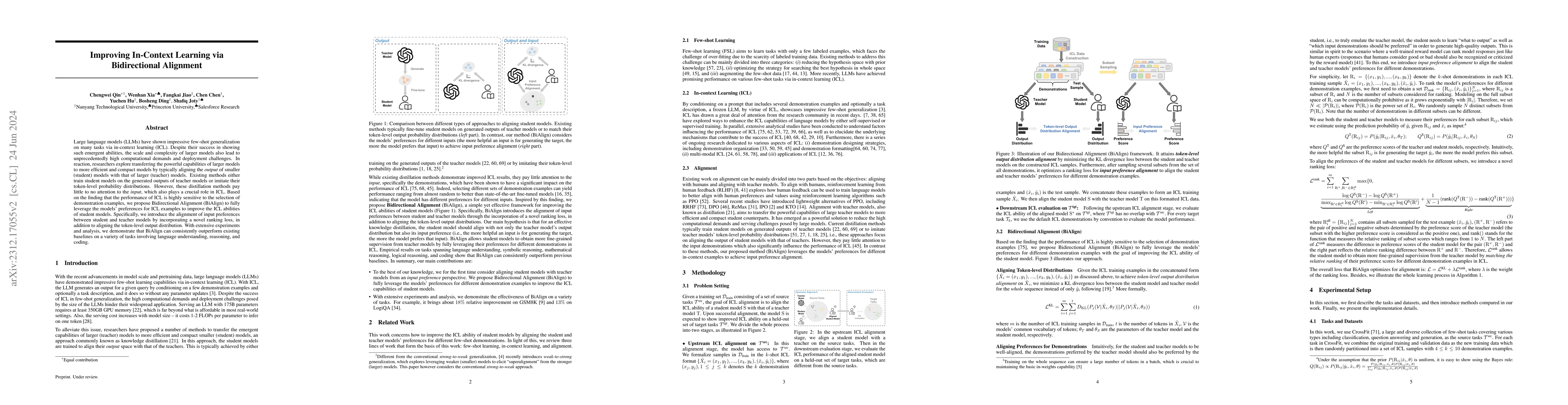 Thumbnail for Improving In-context Learning via Bidirectional Alignment