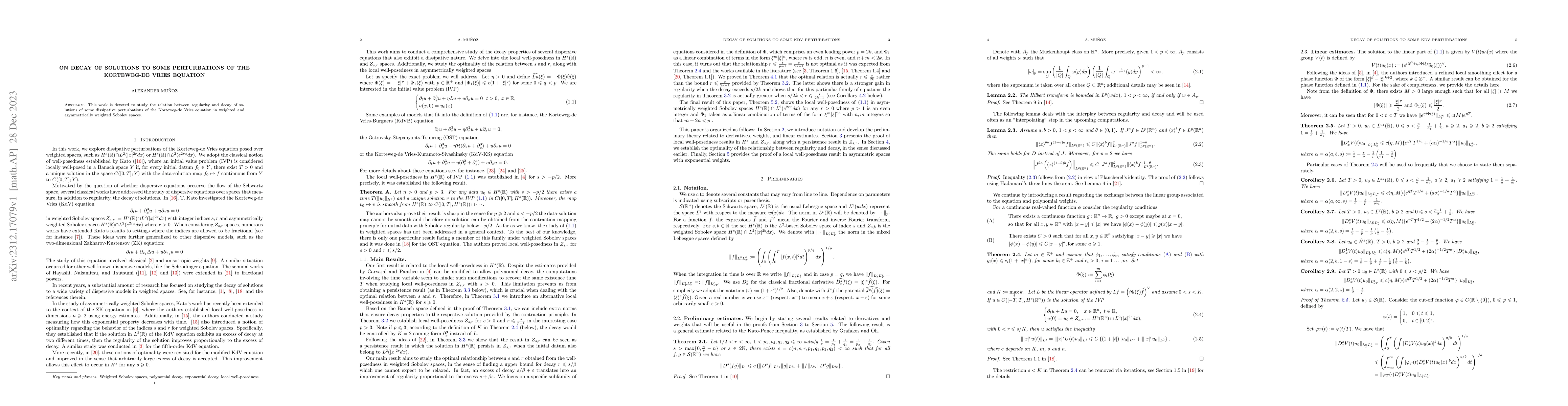 Thumbnail for On decay of solutions to some perturbations of the Korteweg-de Vries
  equation