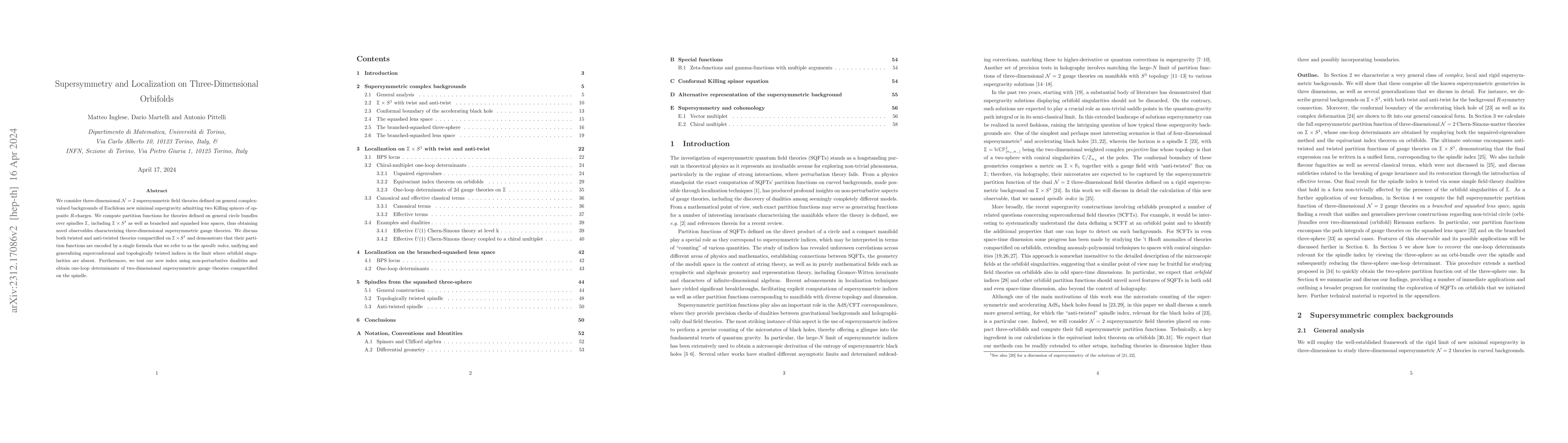 Thumbnail for Supersymmetry and Localization on Three-Dimensional Orbifolds