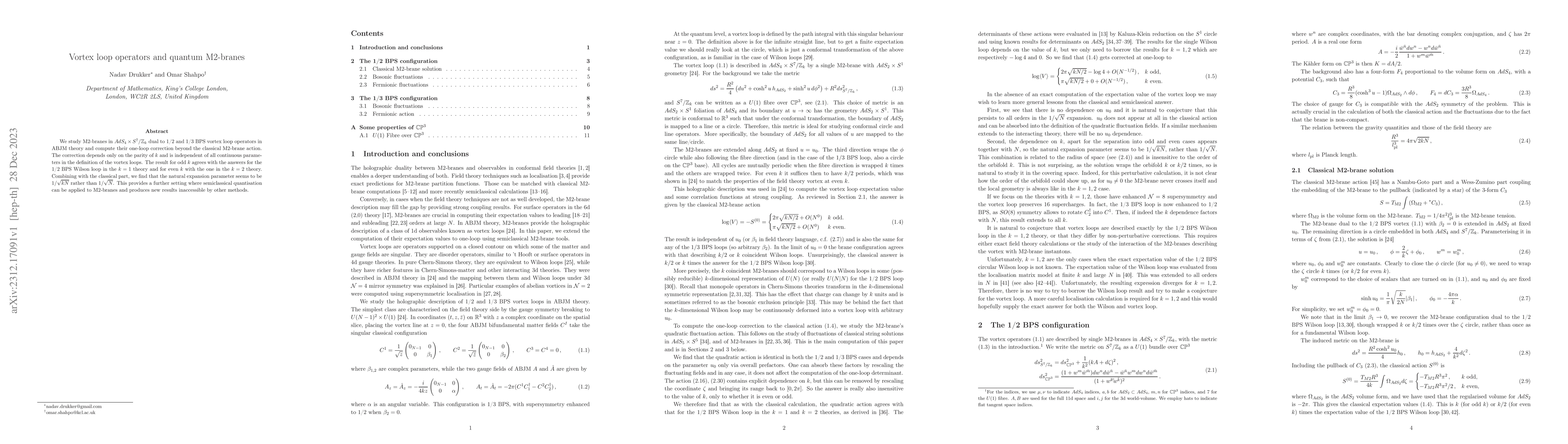 Thumbnail for Vortex loop operators and quantum M2-branes