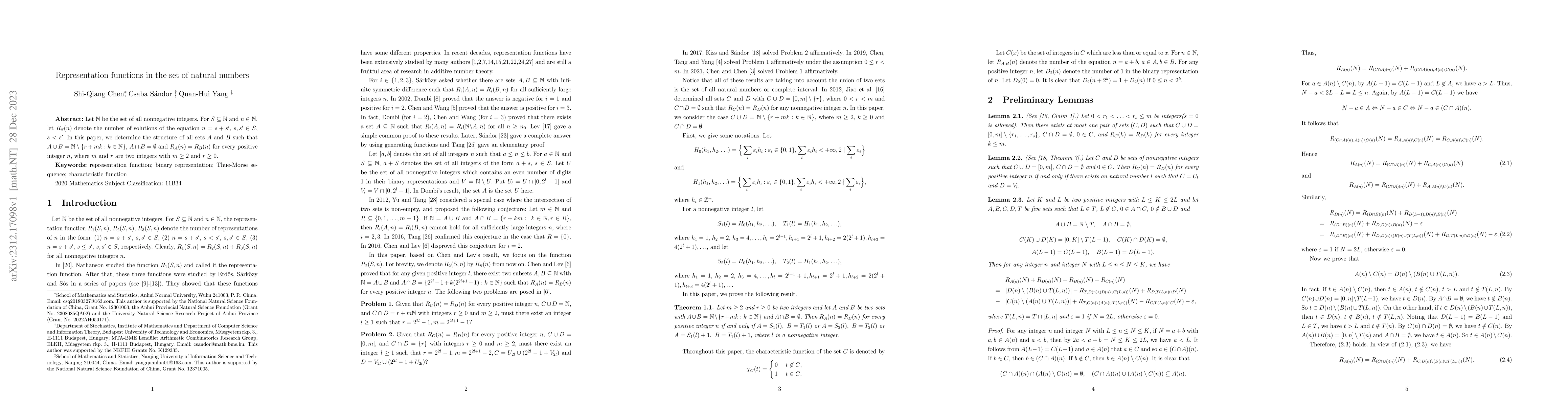 Thumbnail for Representation functions in the set of natural numbers