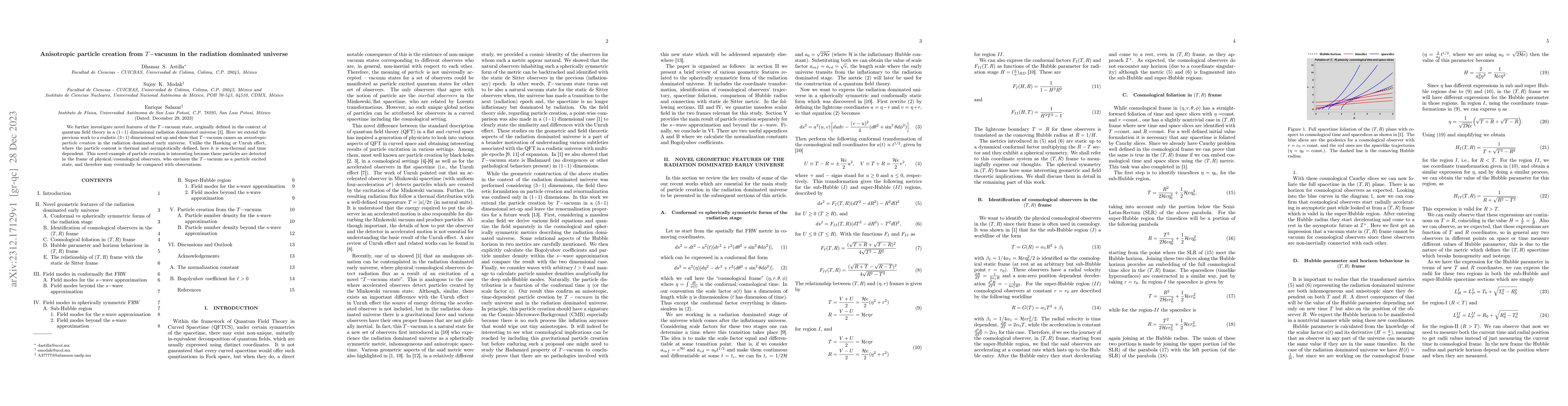 Thumbnail for Anisotropic particle creation from $T-$vacuum in the radiation dominated
  universe