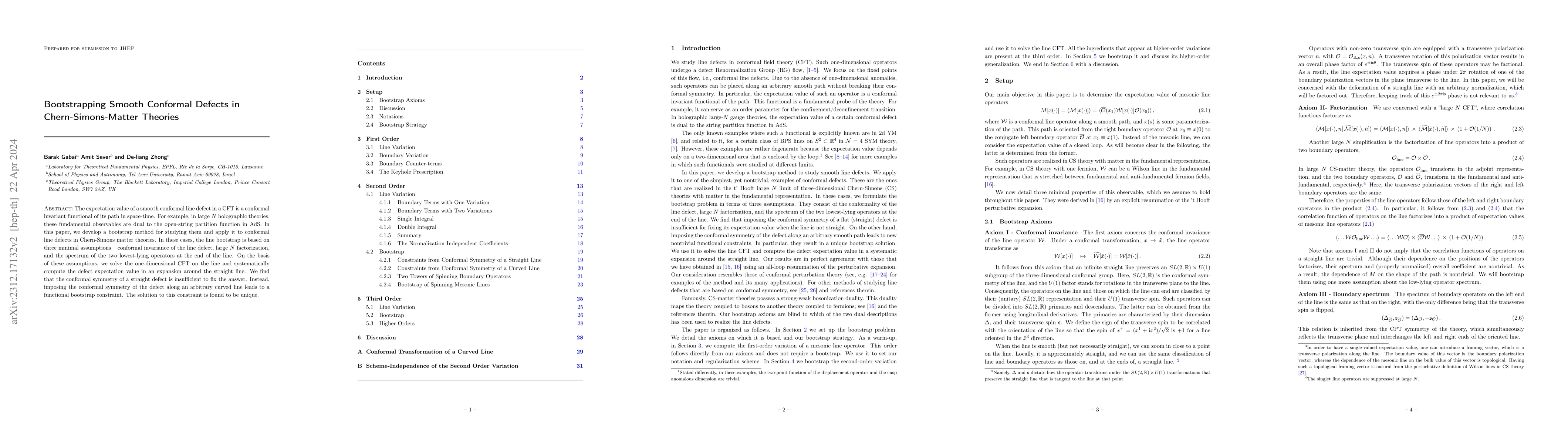 Thumbnail for Bootstrapping Smooth Conformal Defects in Chern-Simons-Matter Theories