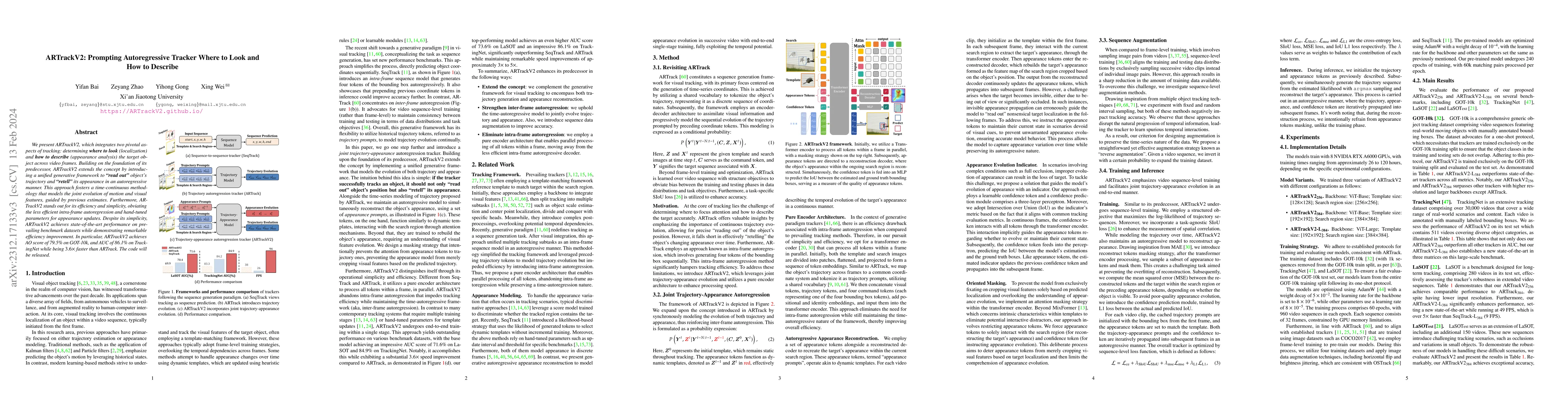Thumbnail for ARTrackV2: Prompting Autoregressive Tracker Where to Look and How to
  Describe