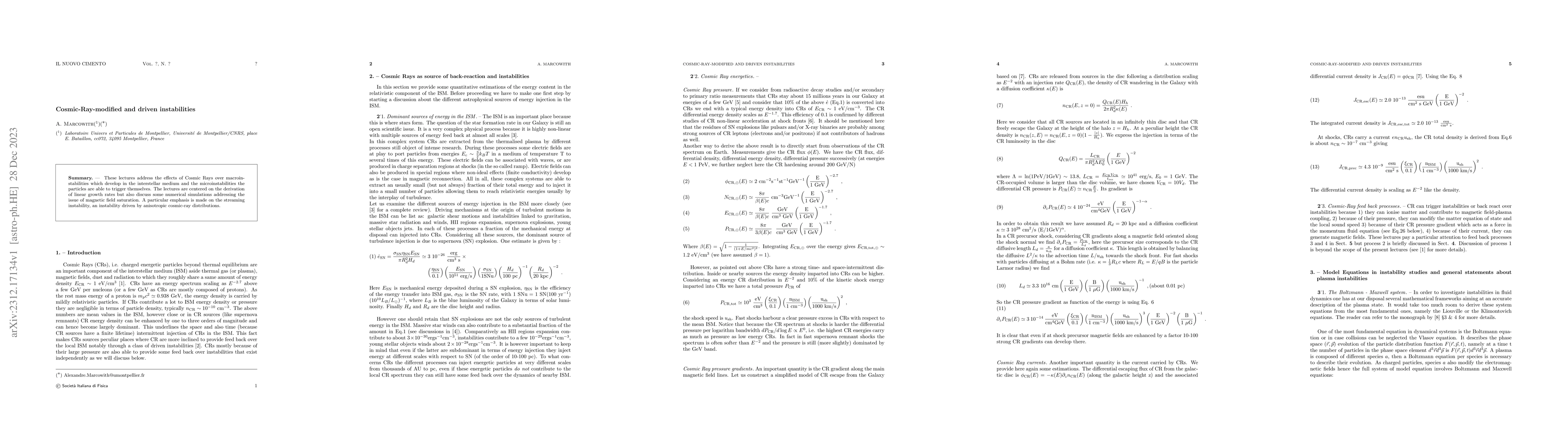 Thumbnail for Cosmic-Ray-modified and driven instabilities
