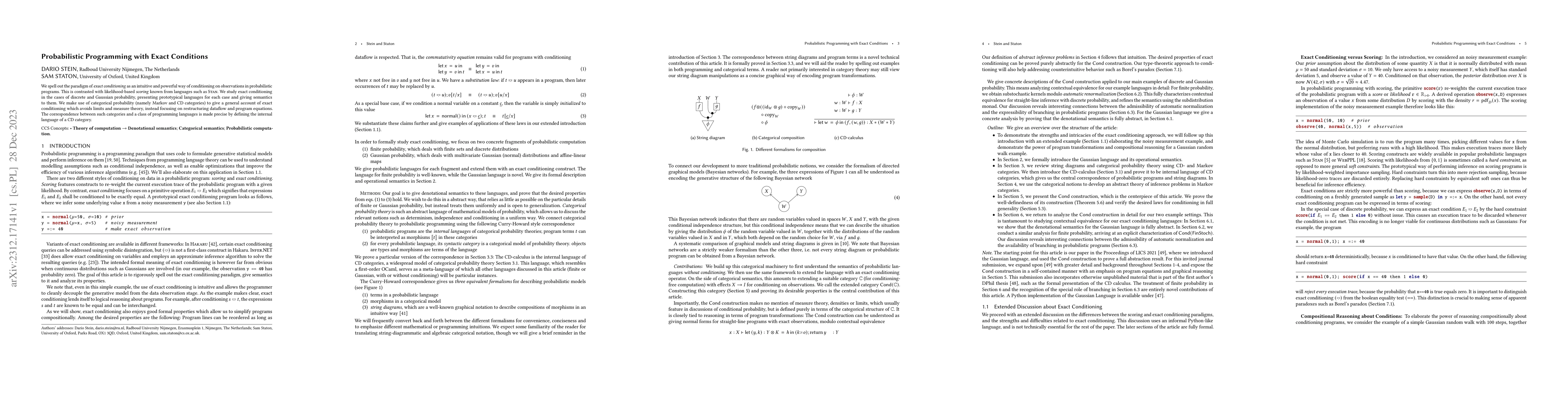 Thumbnail for Probabilistic Programming with Exact Conditions