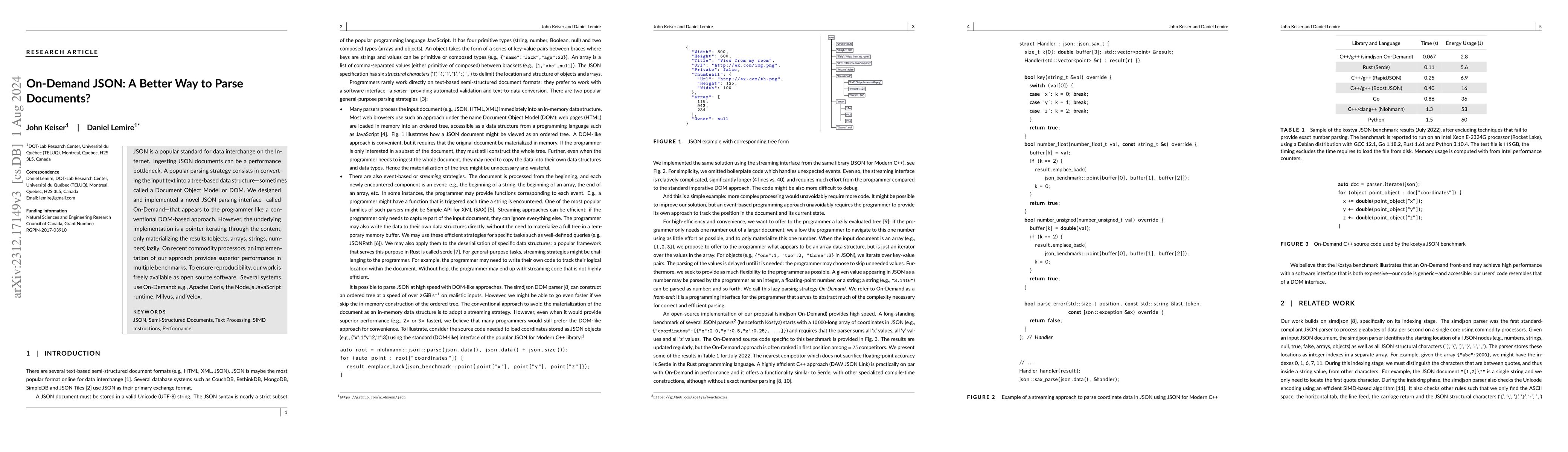 Thumbnail for On-Demand JSON: A Better Way to Parse Documents?