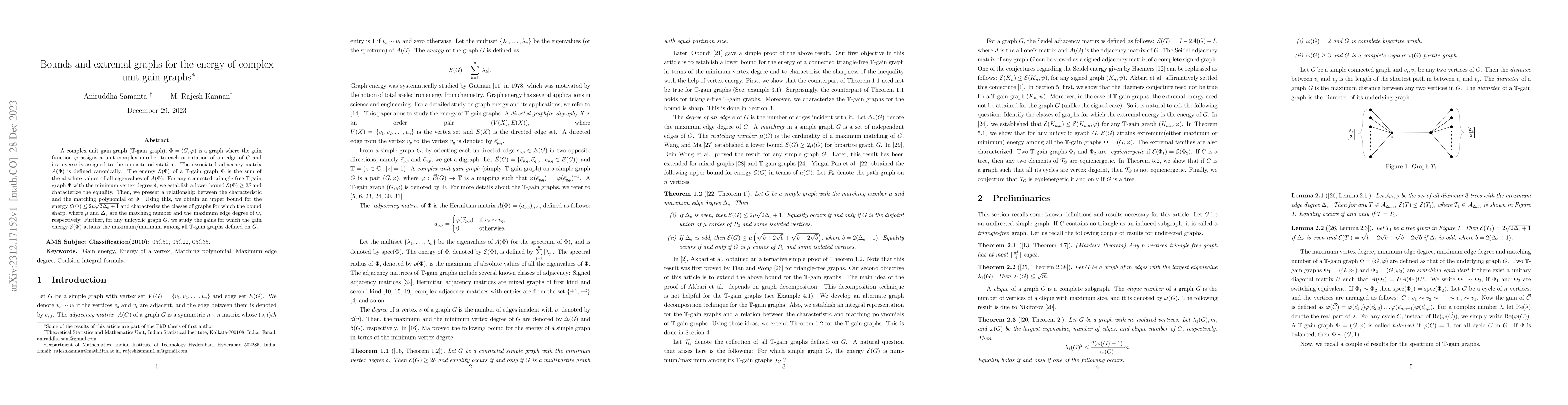 Thumbnail for Bounds and extremal graphs for the energy of complex unit gain graphs