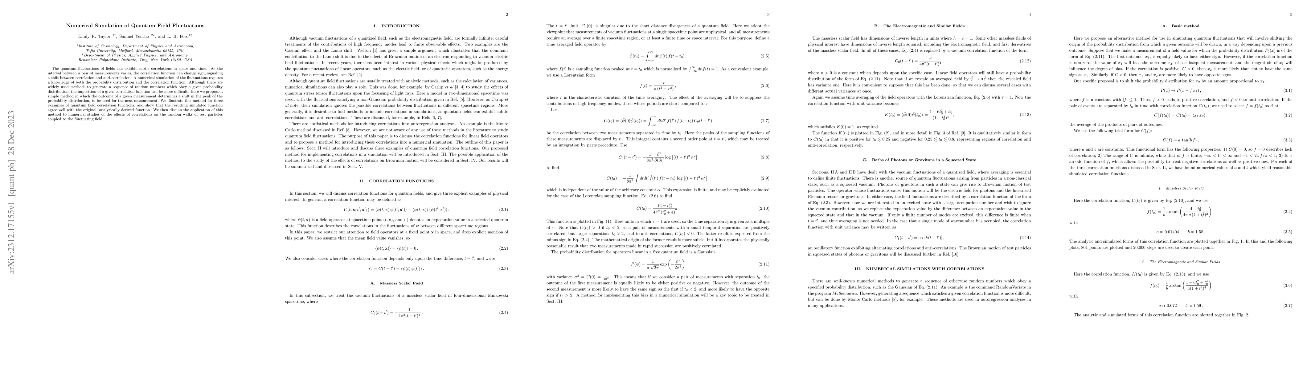 Thumbnail for Numerical Simulation of Quantum Field Fluctuations