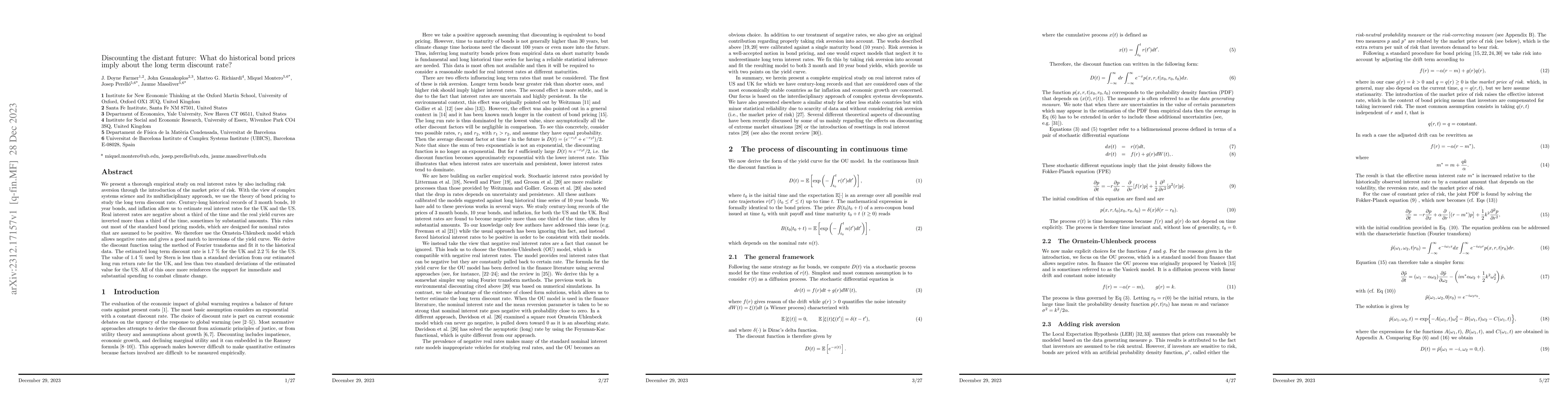 Thumbnail for Discounting the distant future: What do historical bond prices imply
  about the long term discount rate?