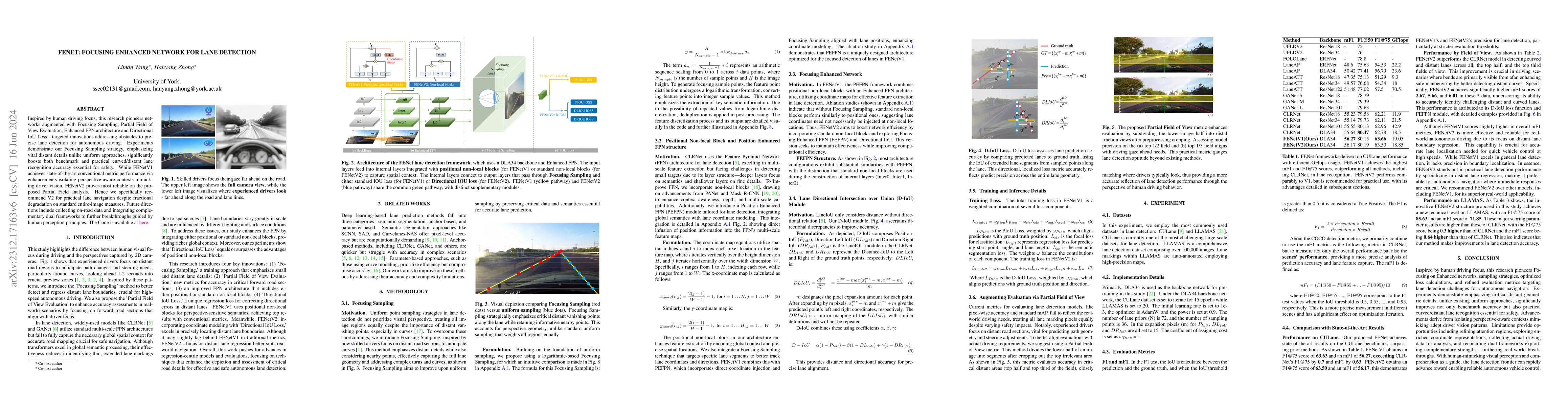 Thumbnail for FENet: Focusing Enhanced Network for Lane Detection