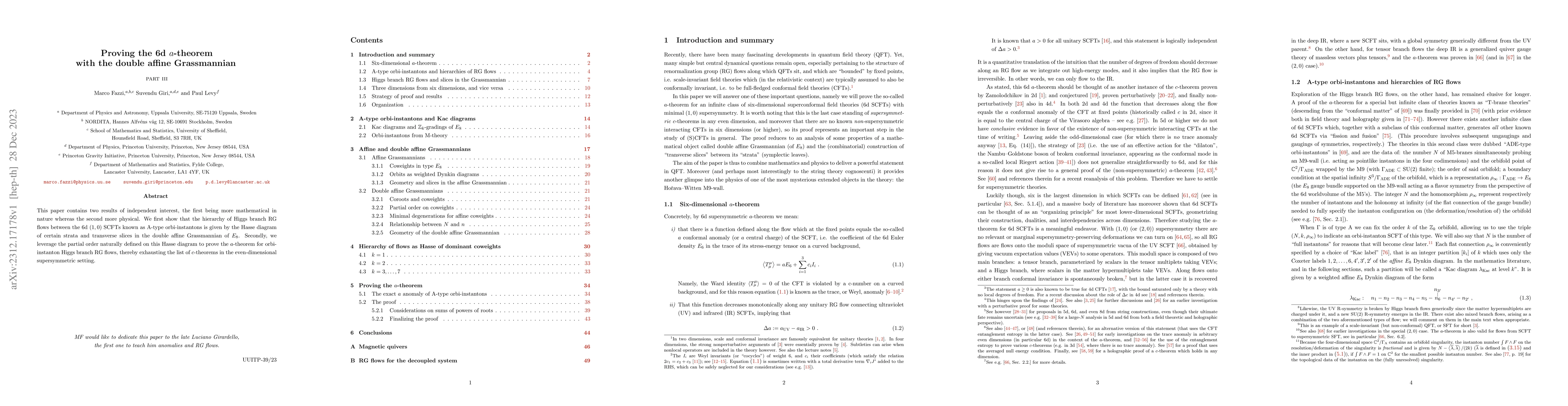 Thumbnail for Proving the 6d a-theorem with the double affine Grassmannian