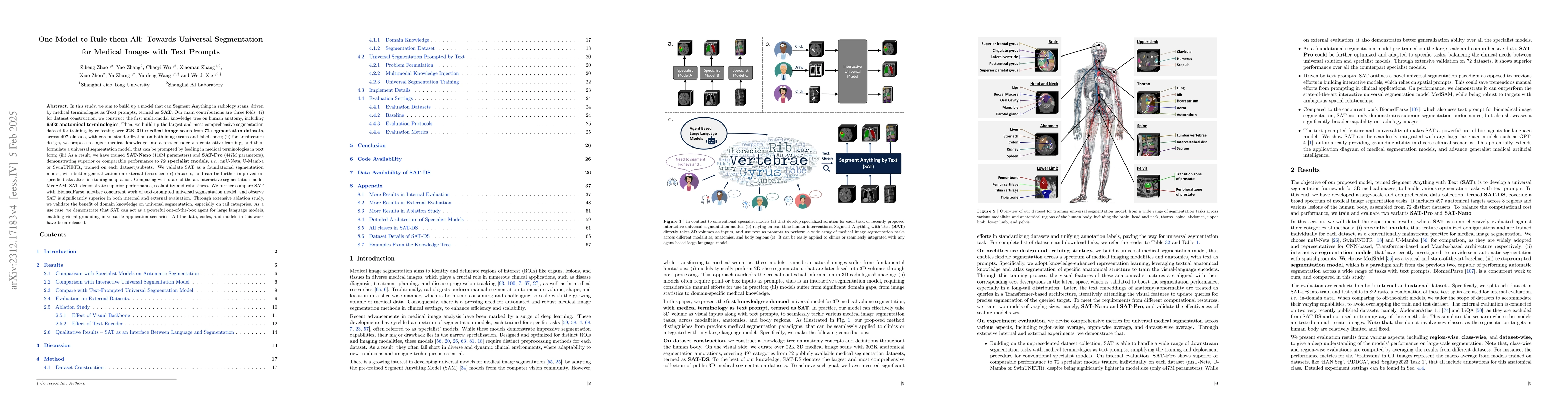 Thumbnail for One Model to Rule them All: Towards Universal Segmentation for Medical
  Images with Text Prompts