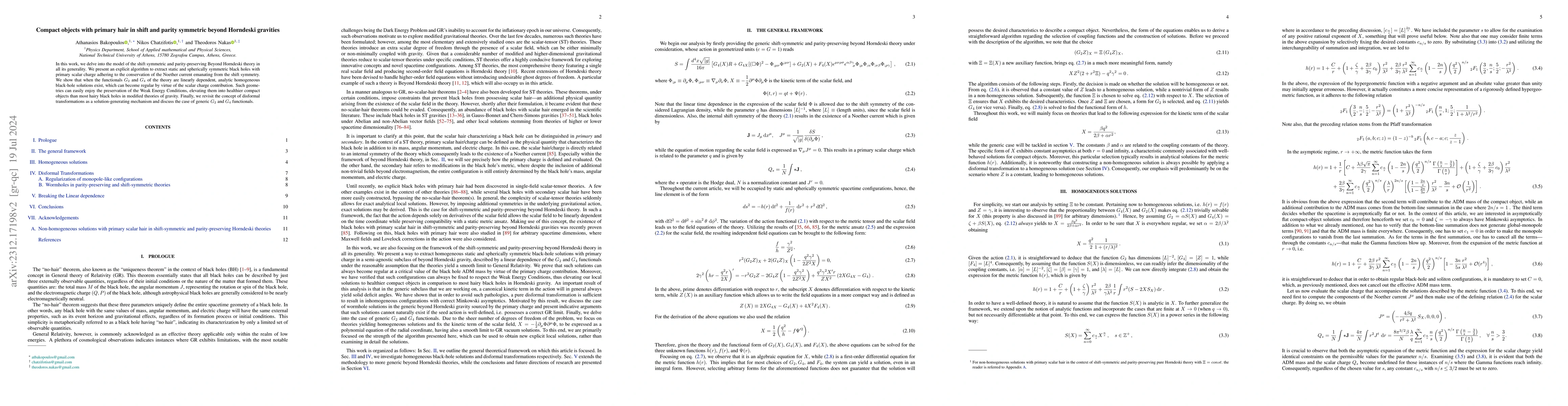 Thumbnail for Compact objects with primary hair in shift and parity symmetric beyond
  Horndeski gravities