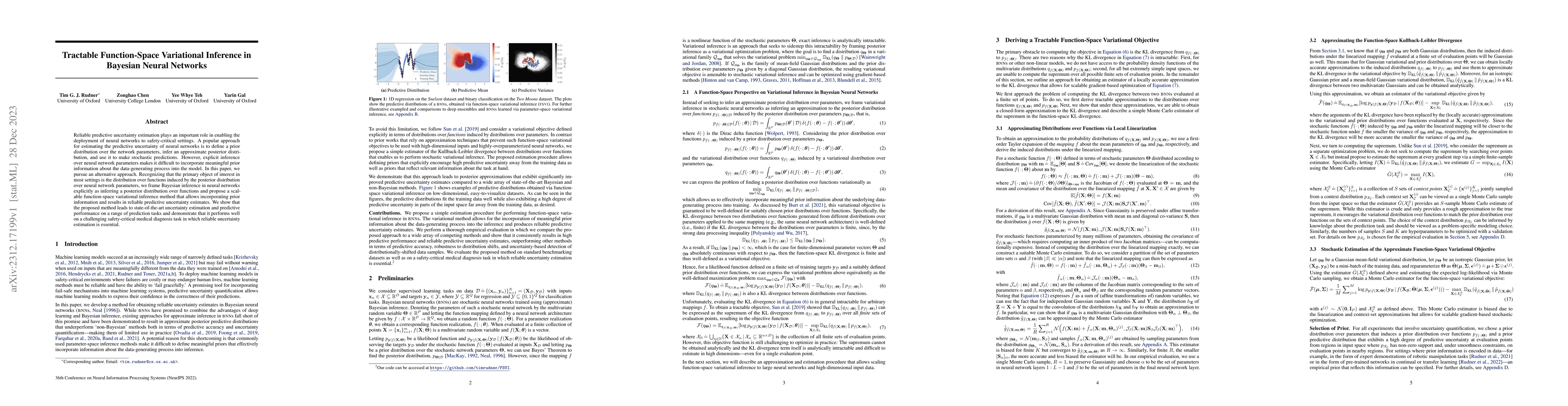 Thumbnail for Tractable Function-Space Variational Inference in Bayesian Neural
  Networks