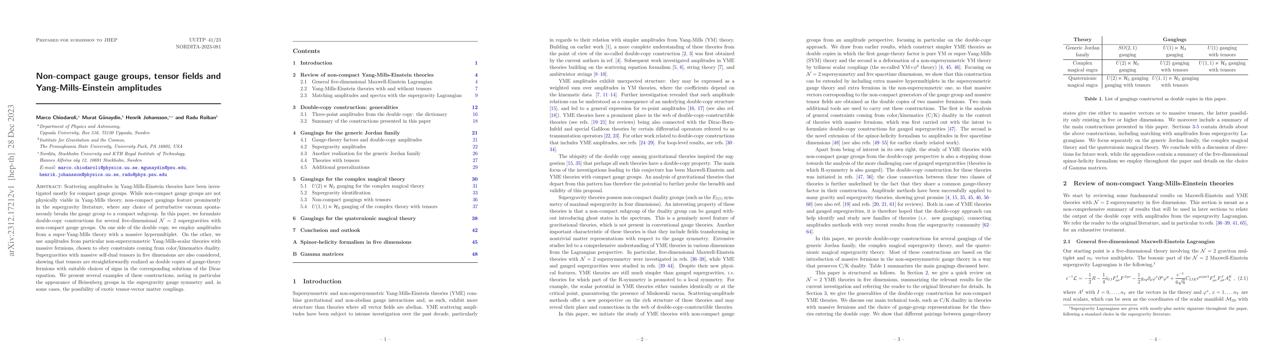 Thumbnail for Non-compact gauge groups, tensor fields and Yang-Mills-Einstein
  amplitudes