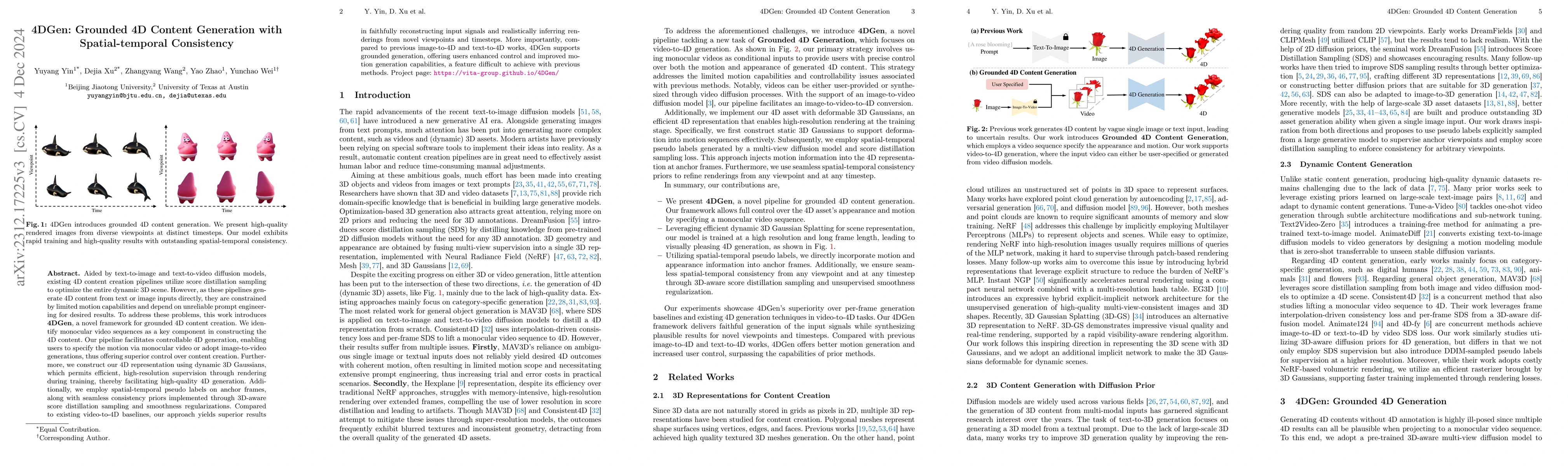 Thumbnail for 4DGen: Grounded 4D Content Generation with Spatial-temporal Consistency